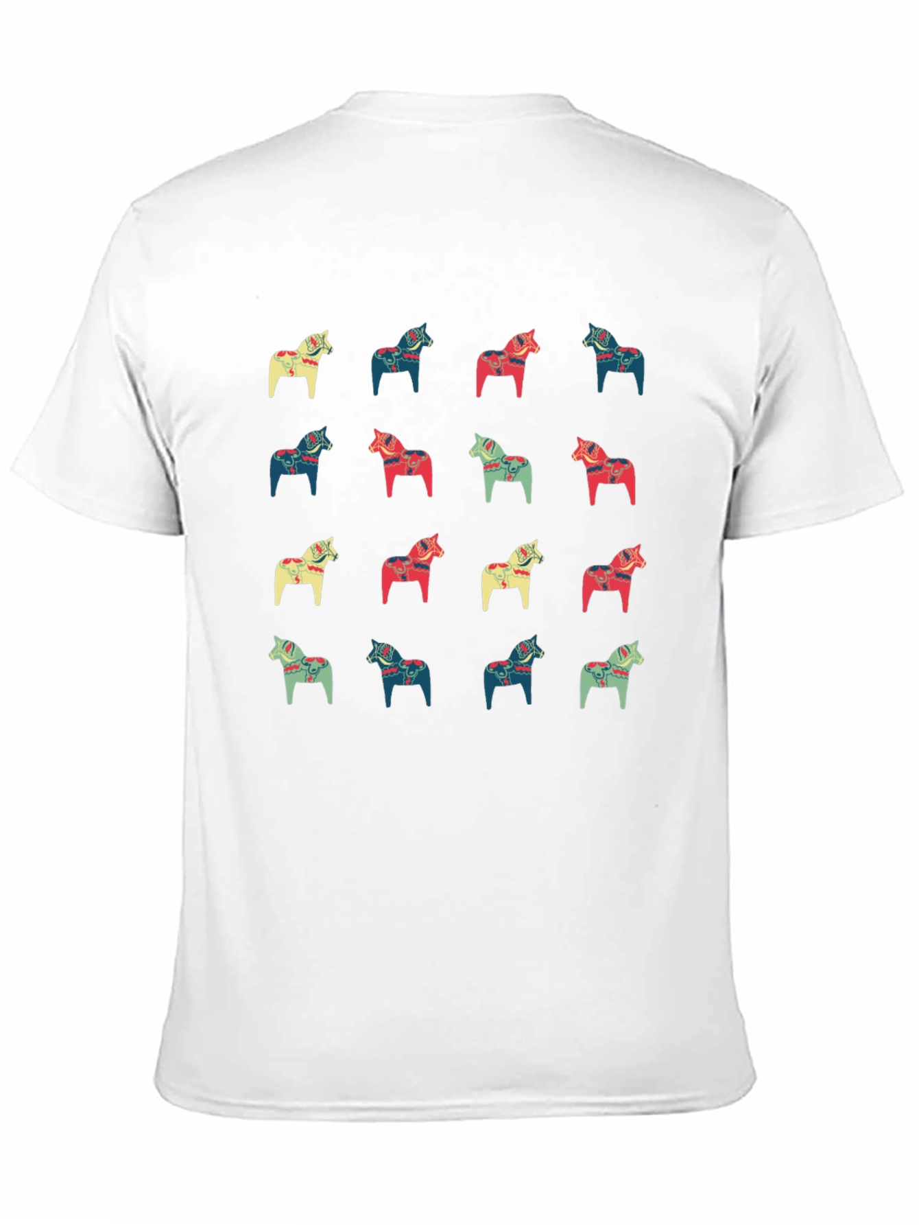 Dala Horse Pattern Black T-Shirt