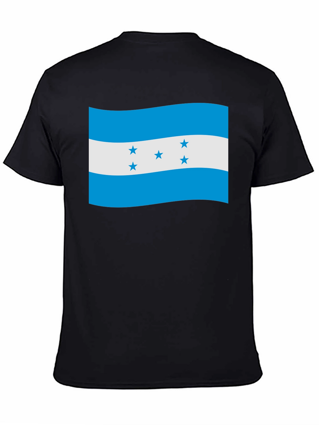 Honduras Flag Graphic T-Shirt - Black Crew Neck