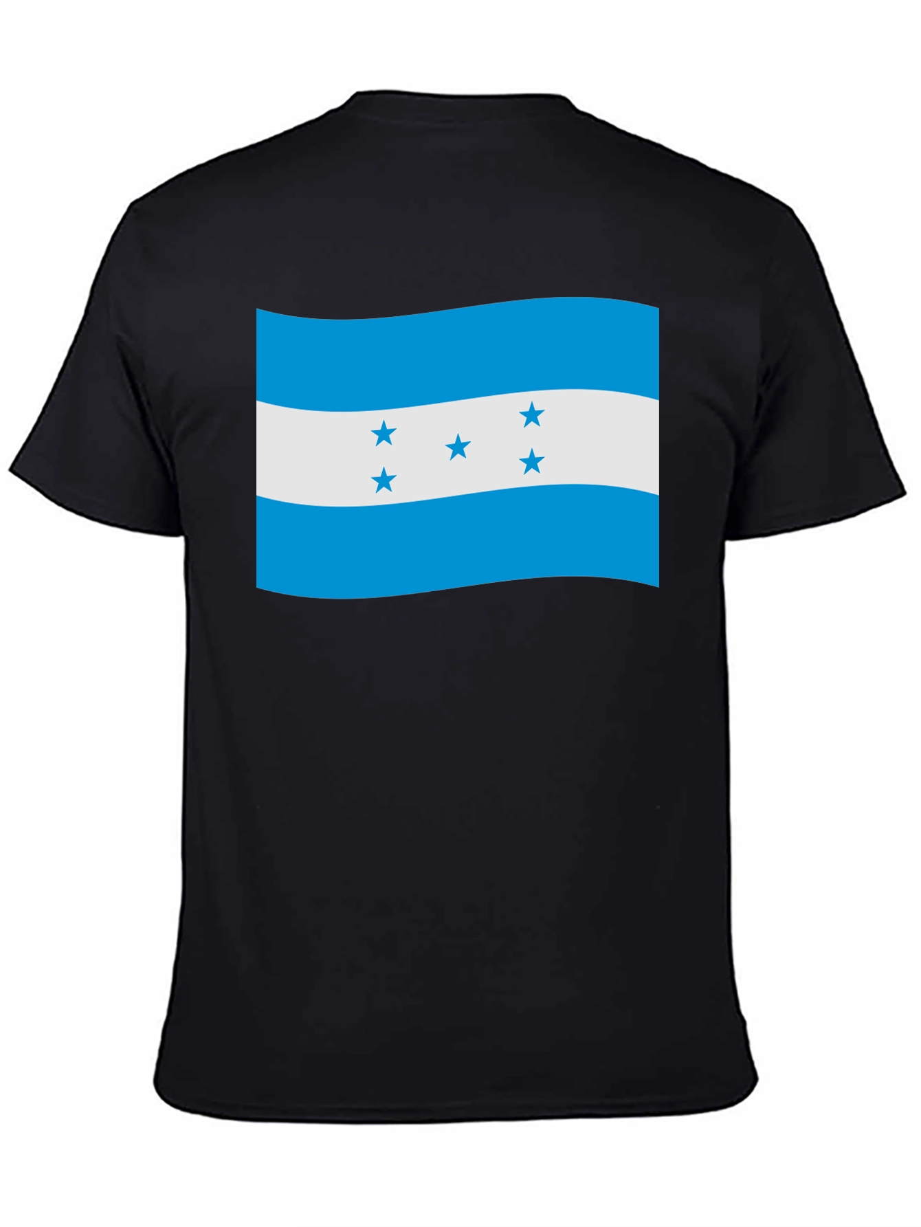 Honduras Flag Graphic T-Shirt - Black Crew Neck
