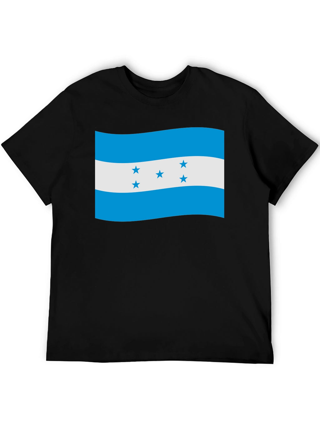 Honduras Flag Graphic T-Shirt - Black Crew Neck
