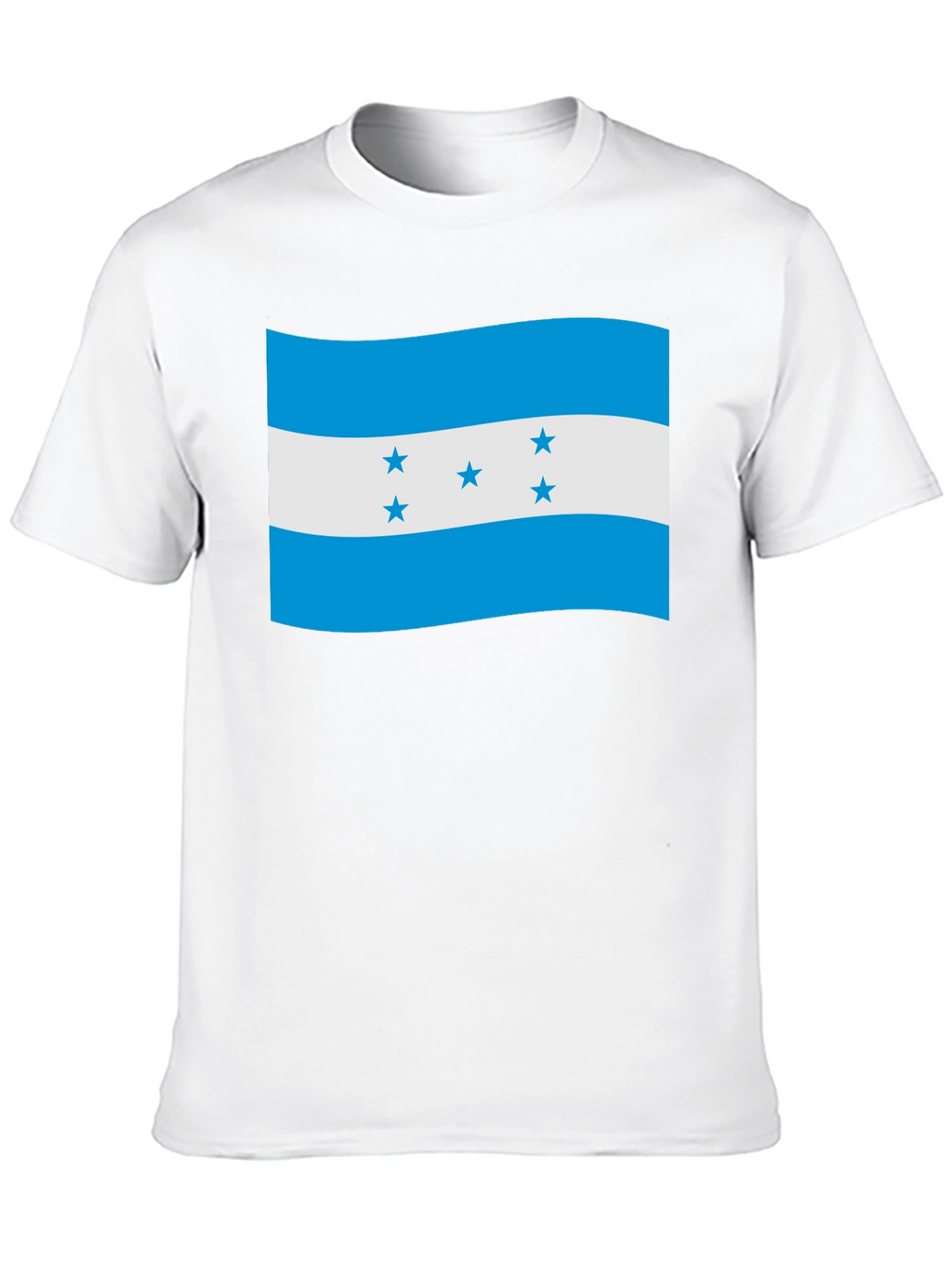 Honduras Flag Graphic T-Shirt - Black Crew Neck