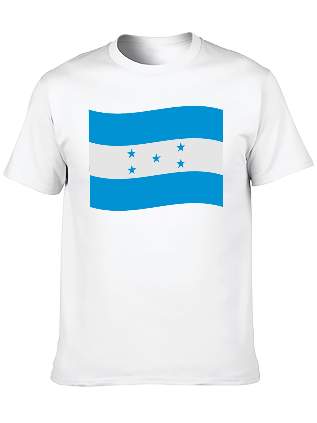 Honduras Flag Graphic T-Shirt - Black Crew Neck