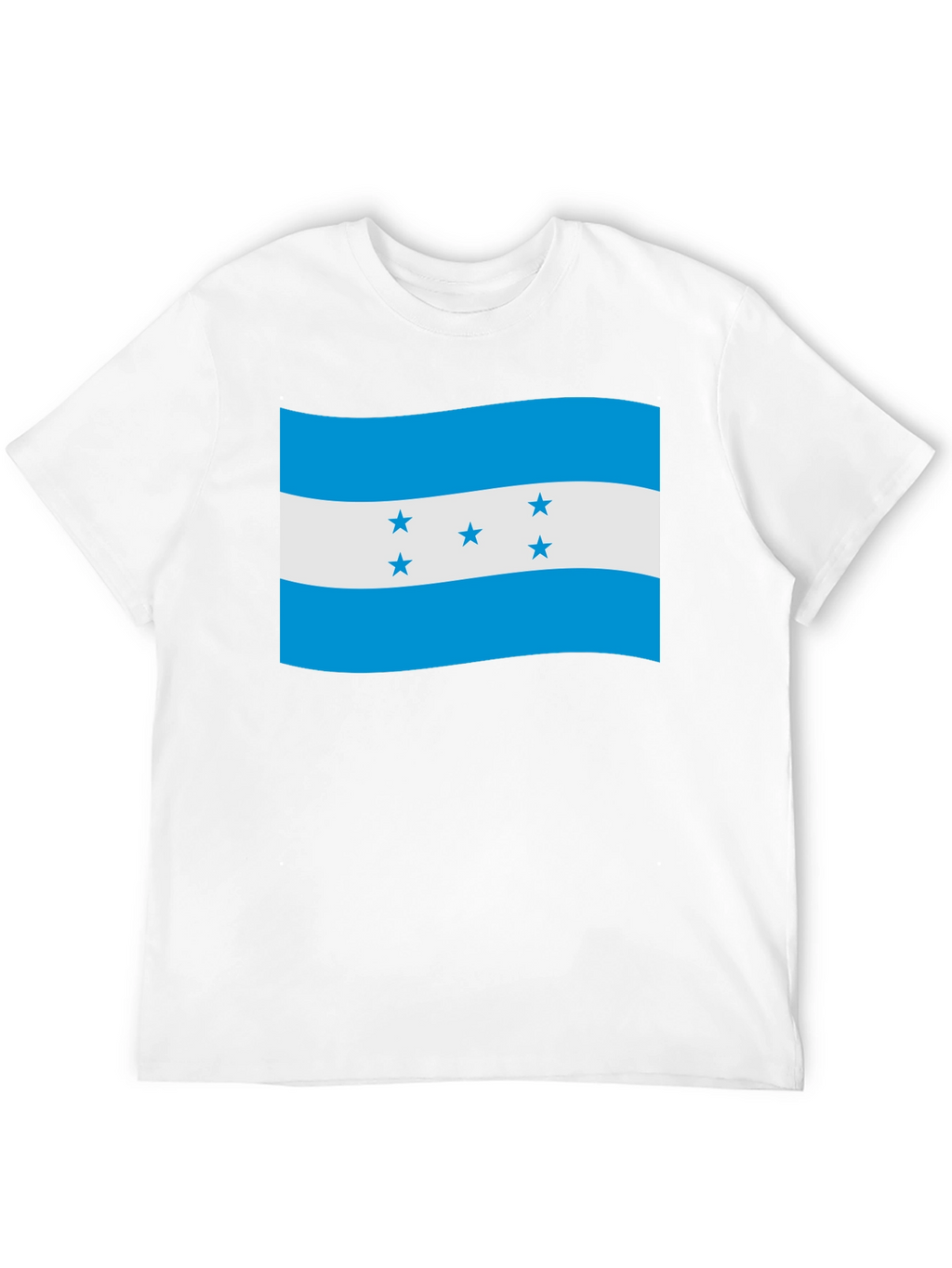Honduras Flag Graphic T-Shirt - Black Crew Neck