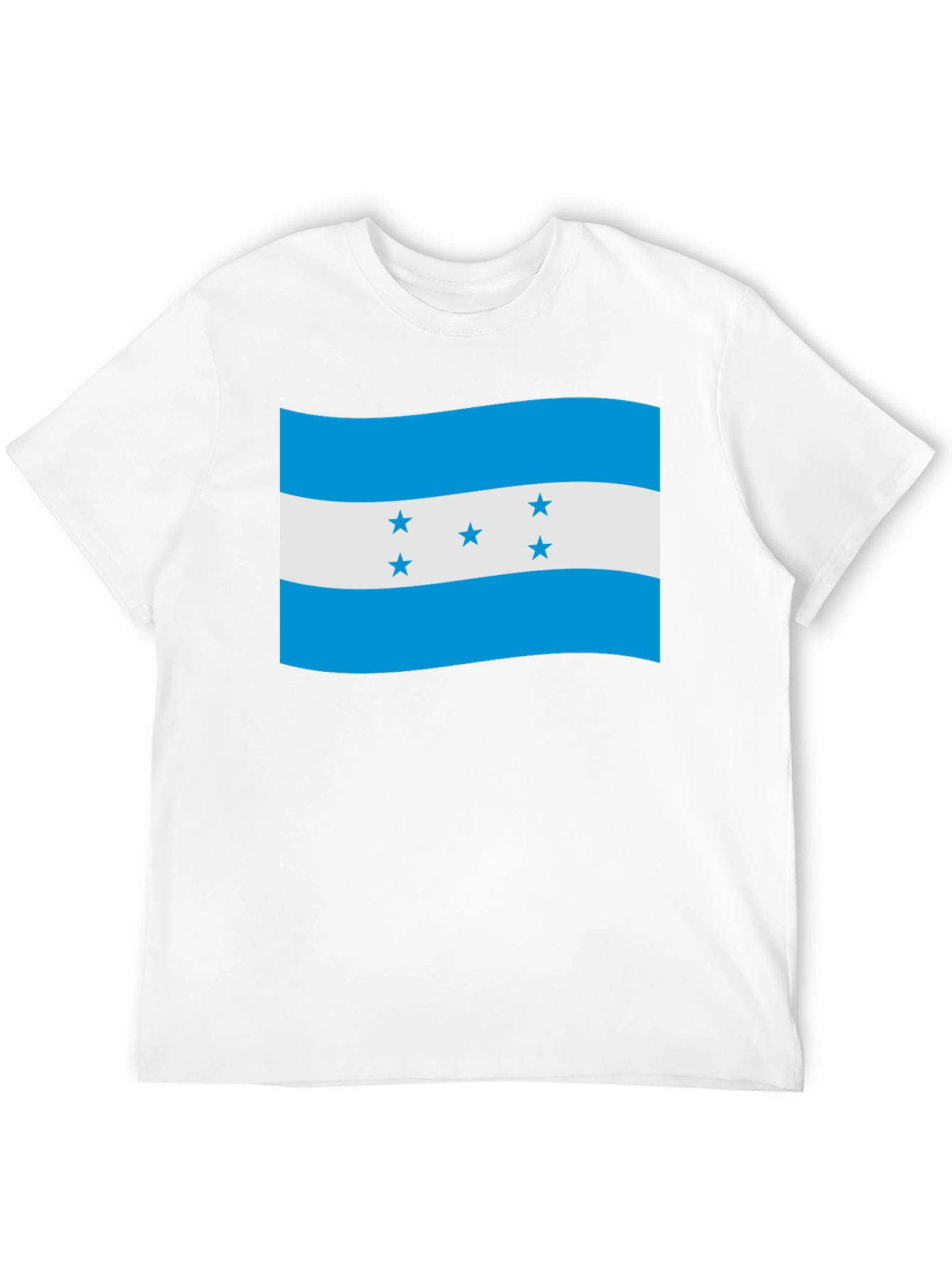 Honduras Flag Graphic T-Shirt - Black Crew Neck