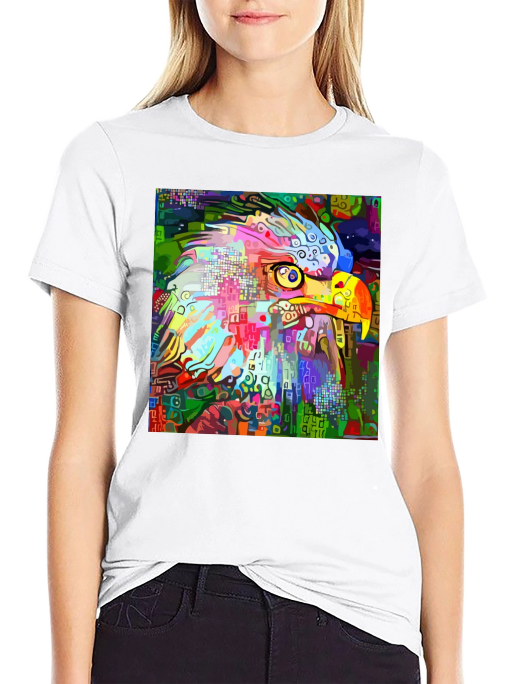 Abstract Eagle Graphic Black T-Shirt