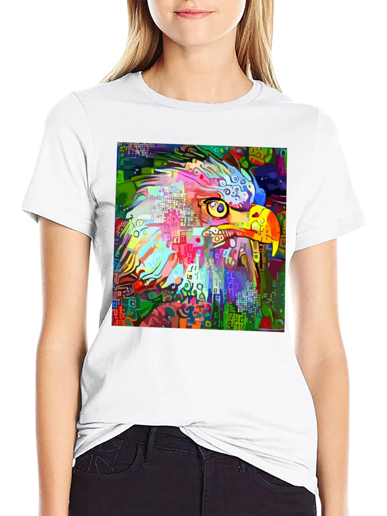 Abstract Eagle Graphic Black T-Shirt