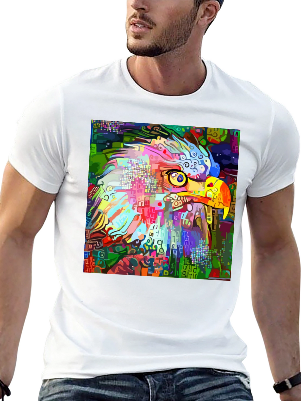 Abstract Eagle Graphic Black T-Shirt