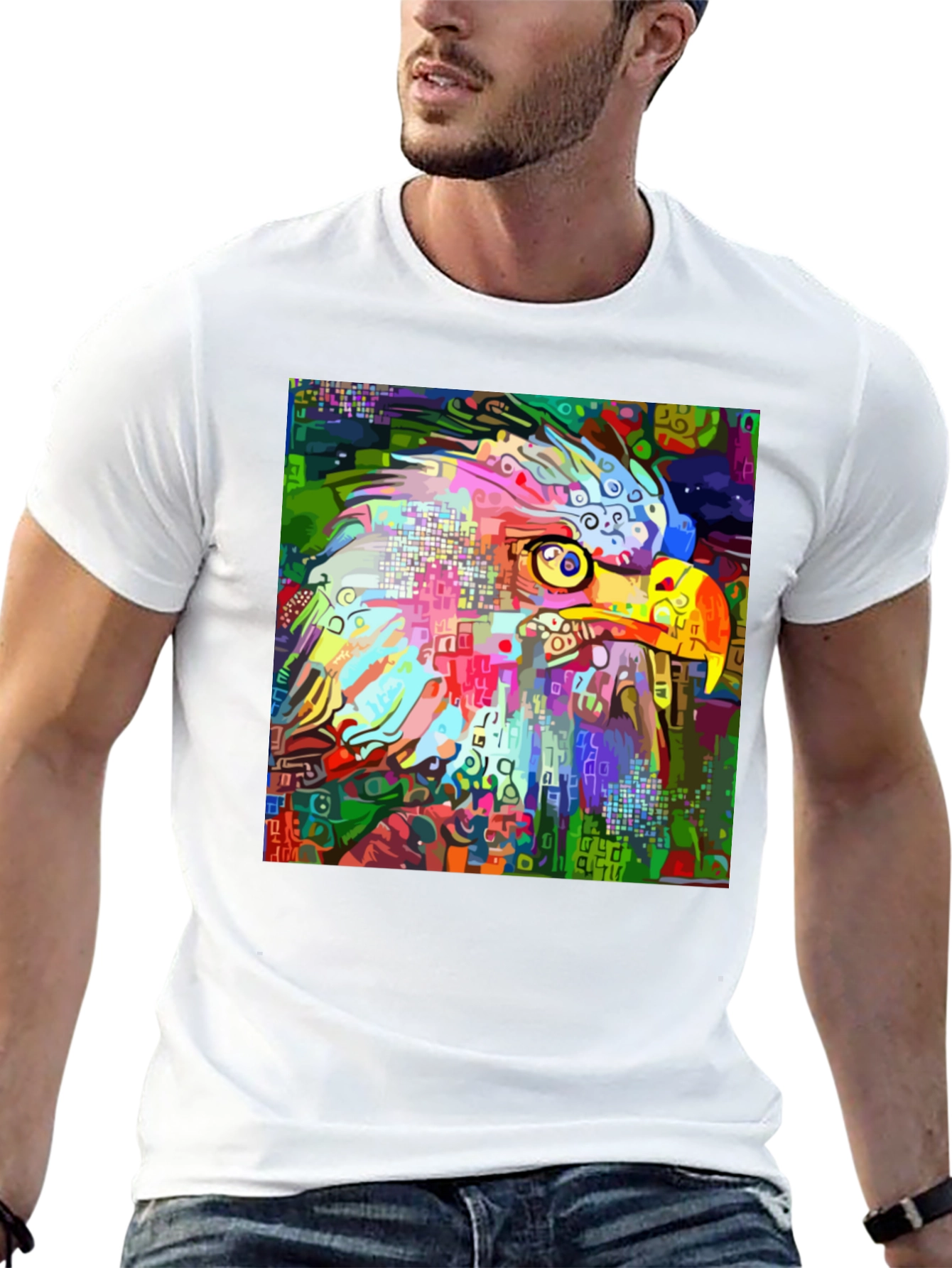 Abstract Eagle Graphic Black T-Shirt