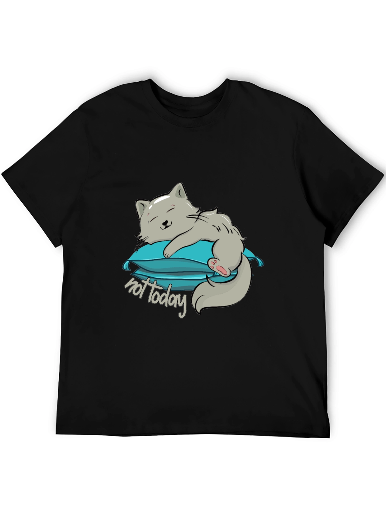 Lazy Cat Not Today Graphic T-Shirt