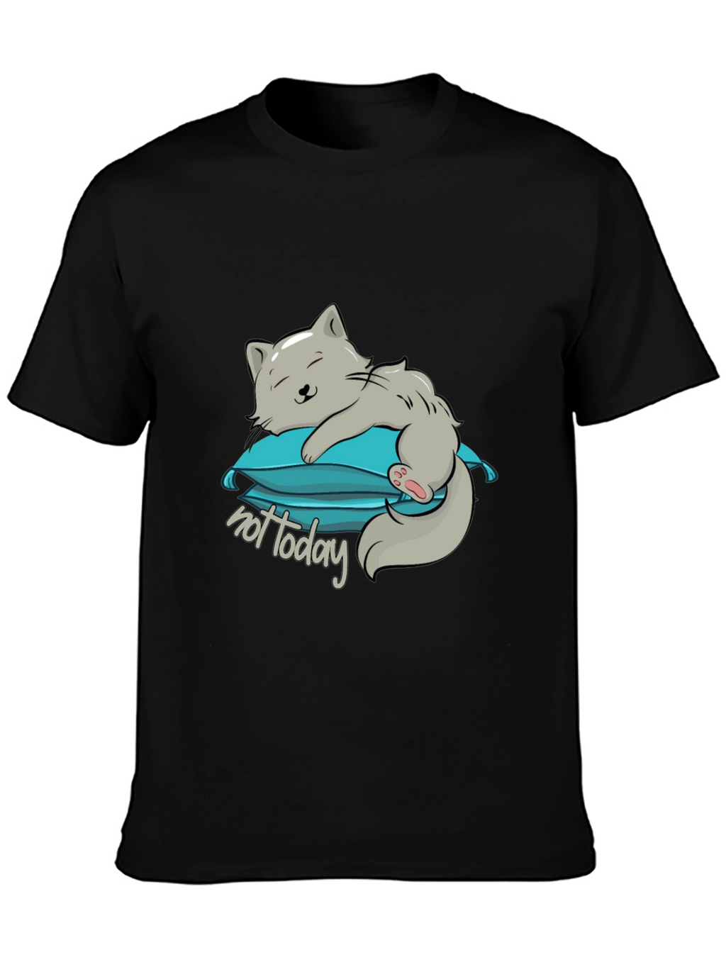 Lazy Cat Not Today Graphic T-Shirt