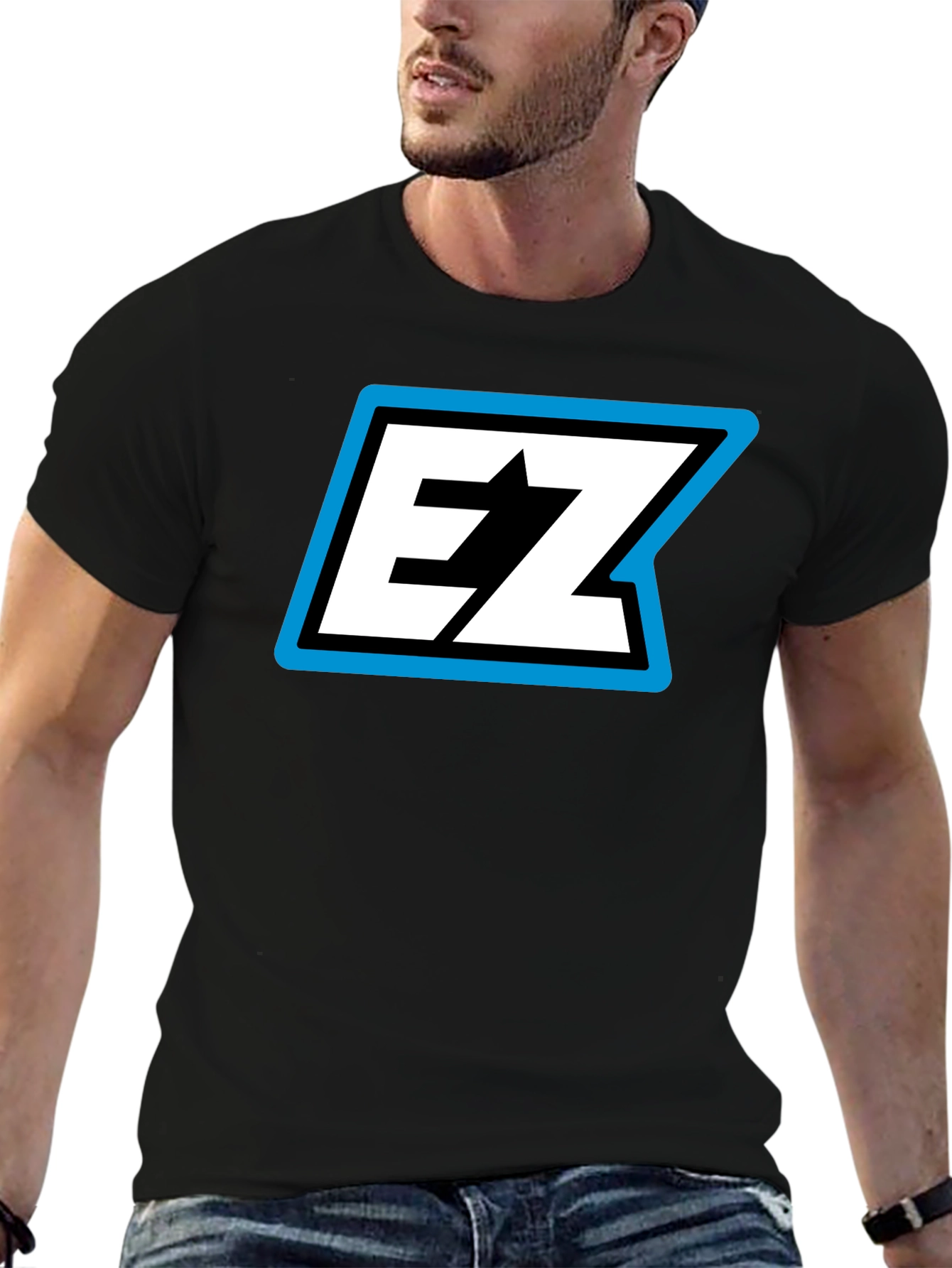 EZ Logo Black T-Shirt - Bold Graphic Tee