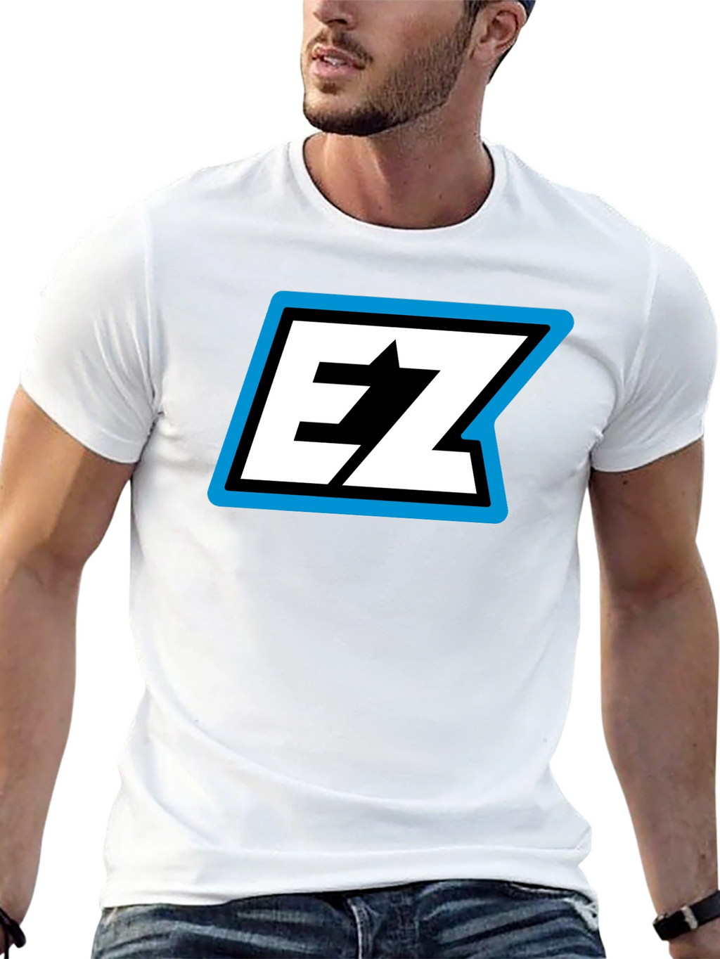EZ Logo Black T-Shirt - Bold Graphic Tee