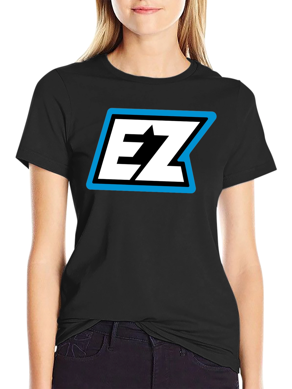 EZ Logo Black T-Shirt - Bold Graphic Tee