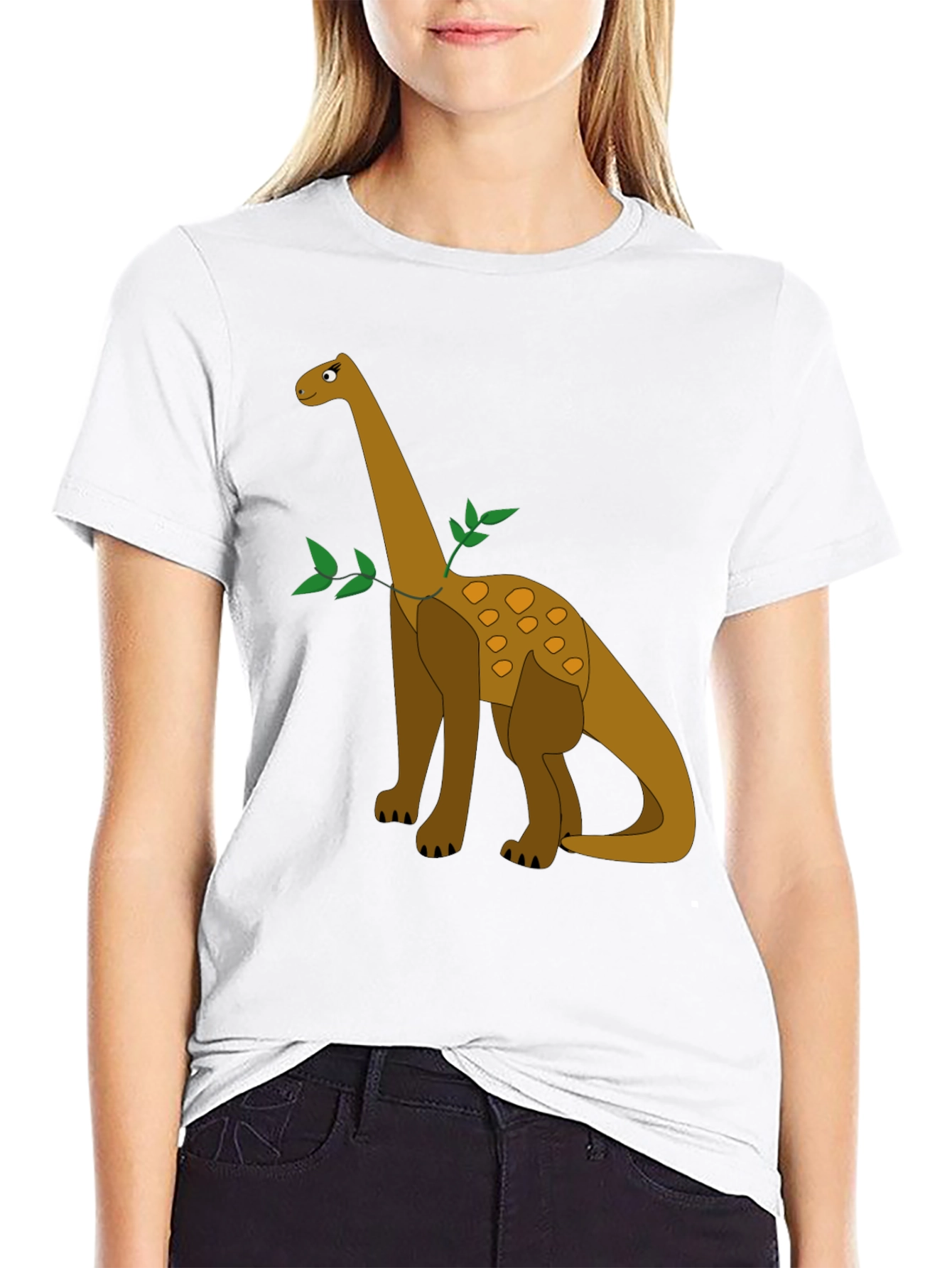Dinosaur Graphic Tee - Black Cotton Casual