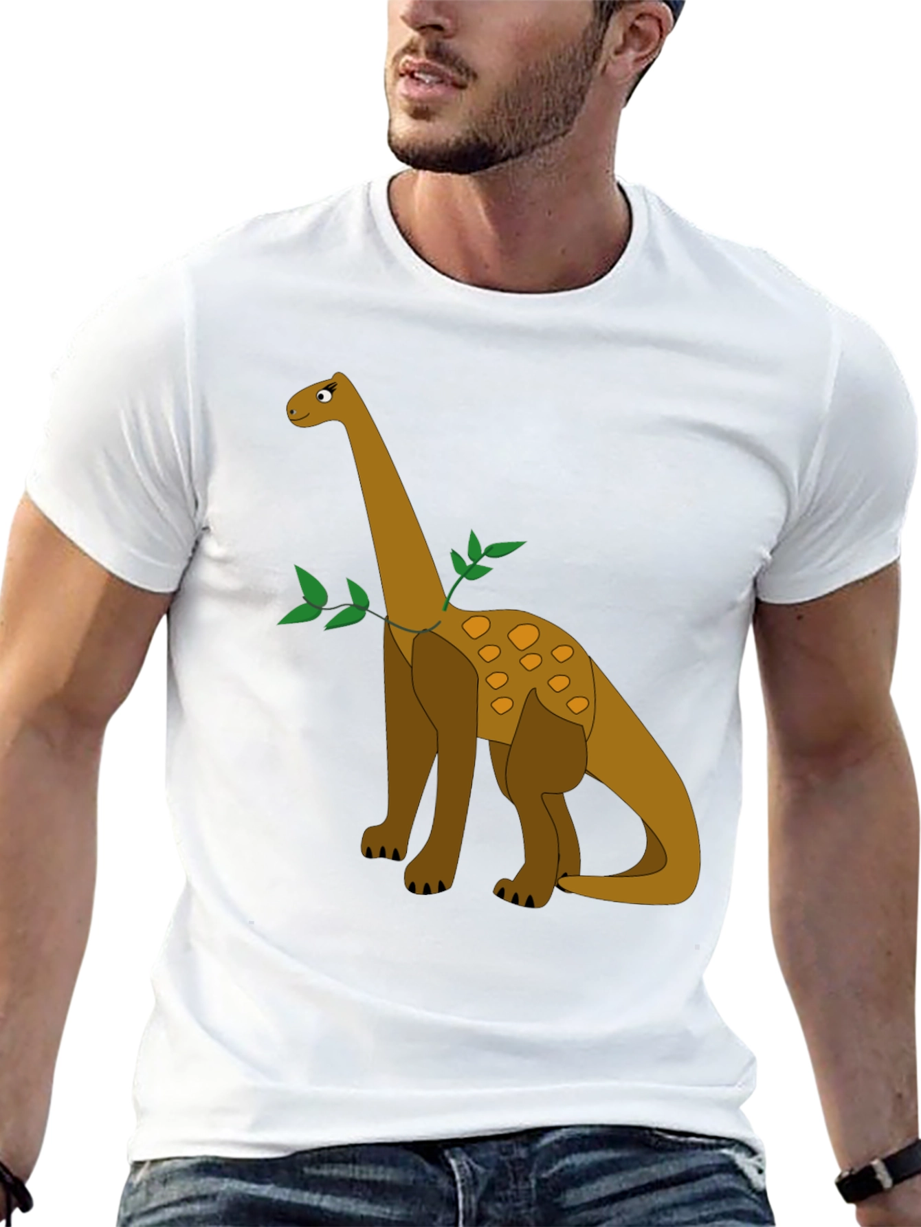 Dinosaur Graphic Tee - Black Cotton Casual