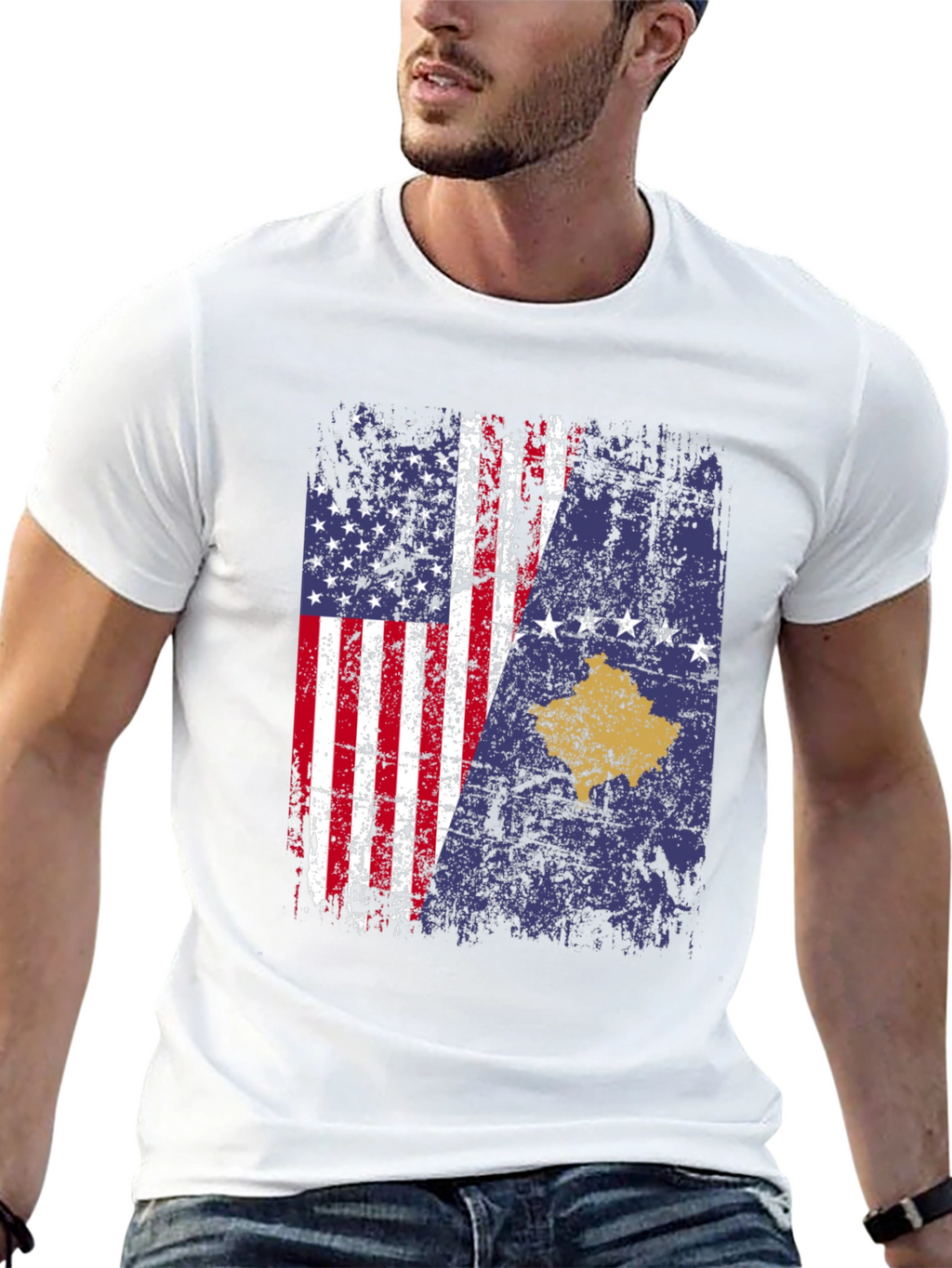 USA Kosovo Flag T-Shirt