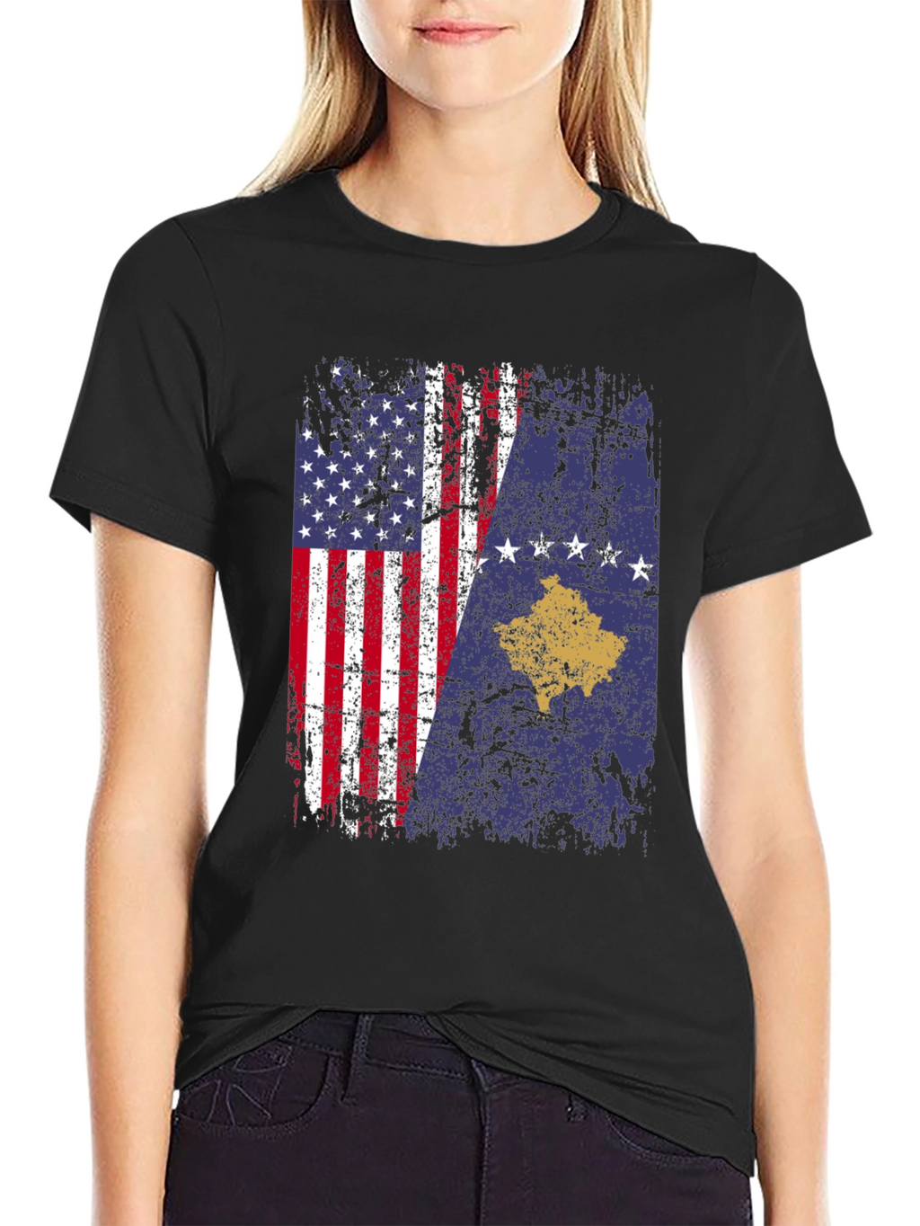 USA Kosovo Flag T-Shirt