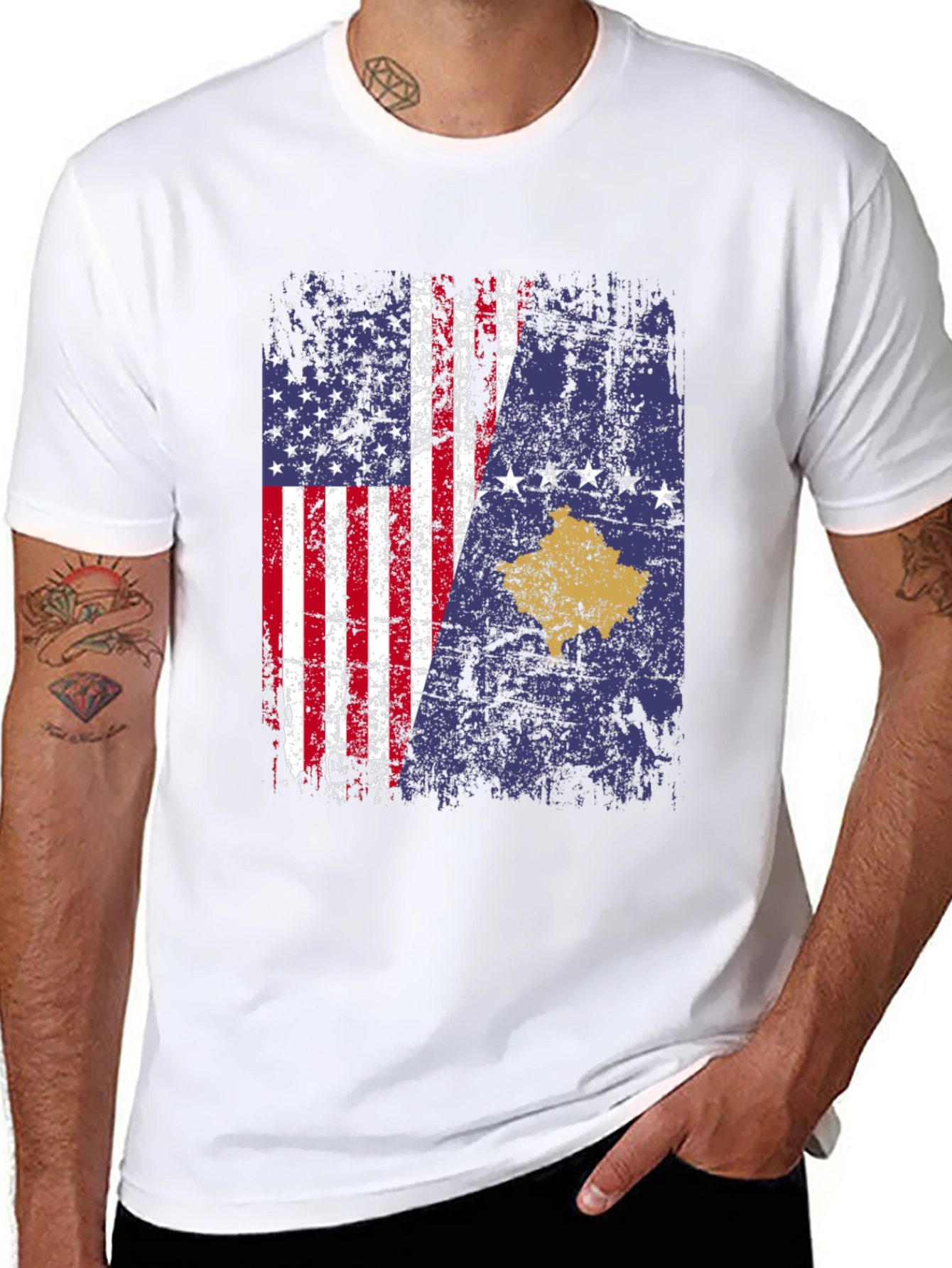 USA Kosovo Flag T-Shirt