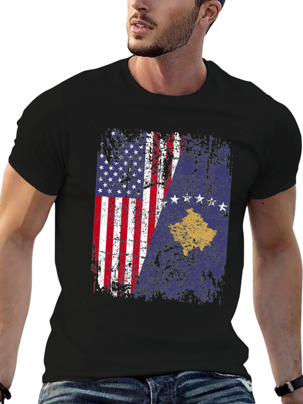 USA Kosovo Flag T-Shirt