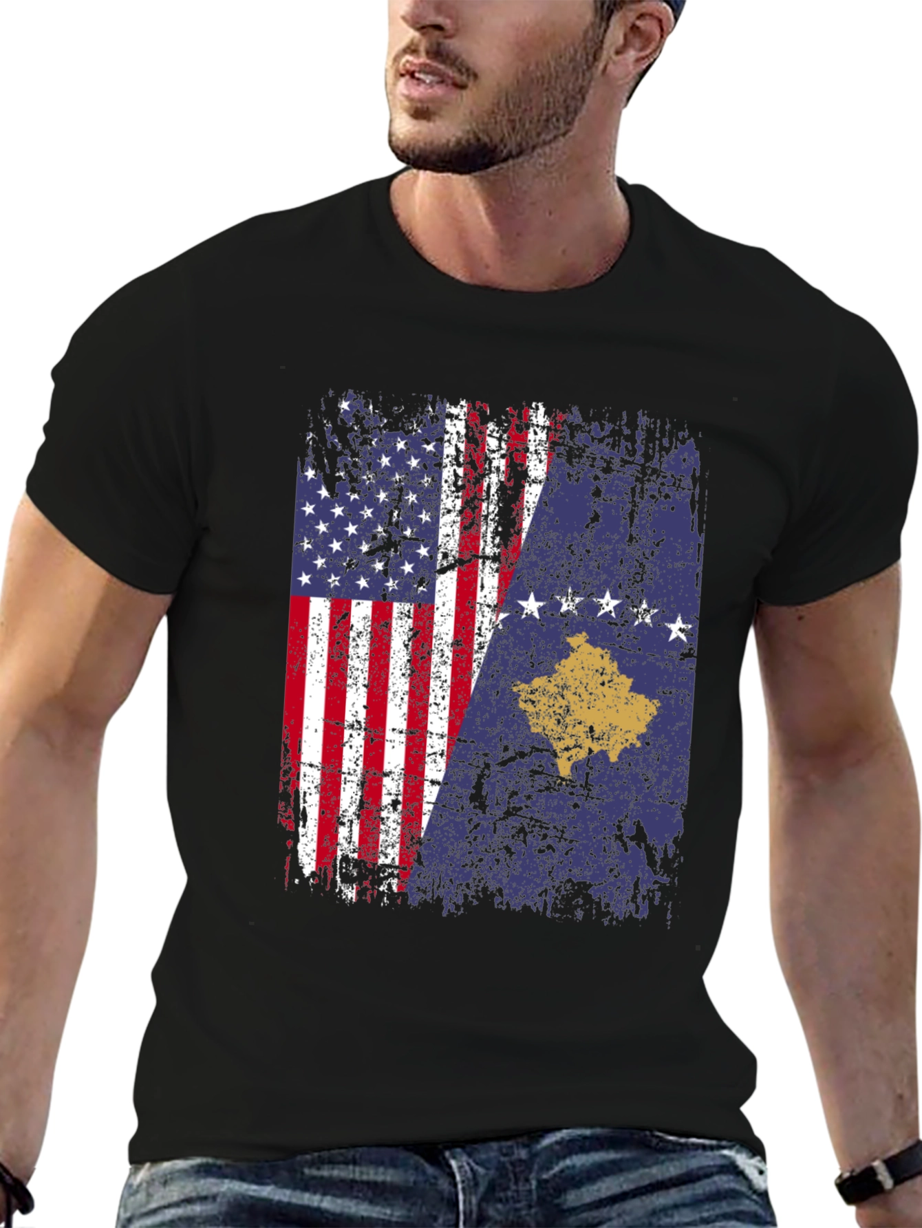 USA Kosovo Flag T-Shirt