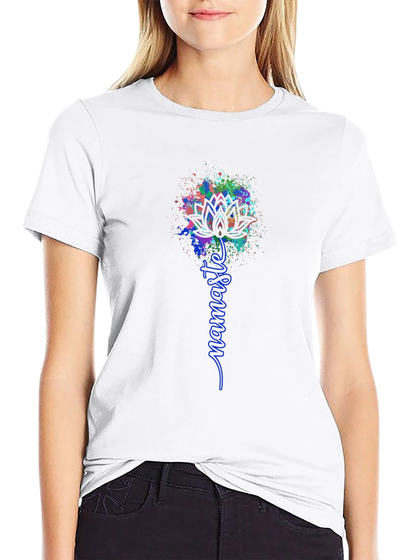 Namaste Lotus Graphic Tee - Black