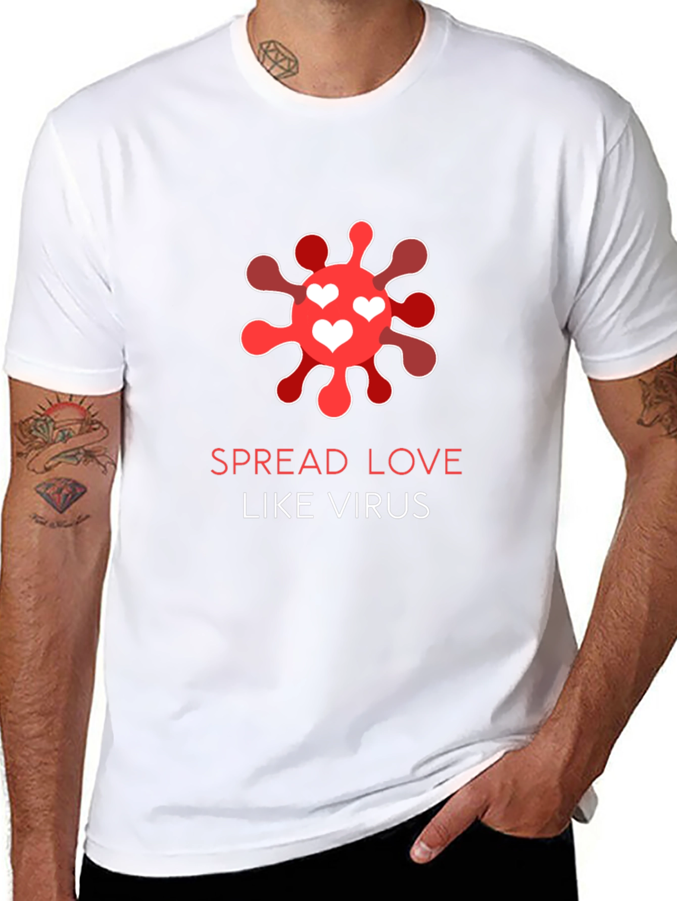 Spread Love Like Virus Black T-Shirt