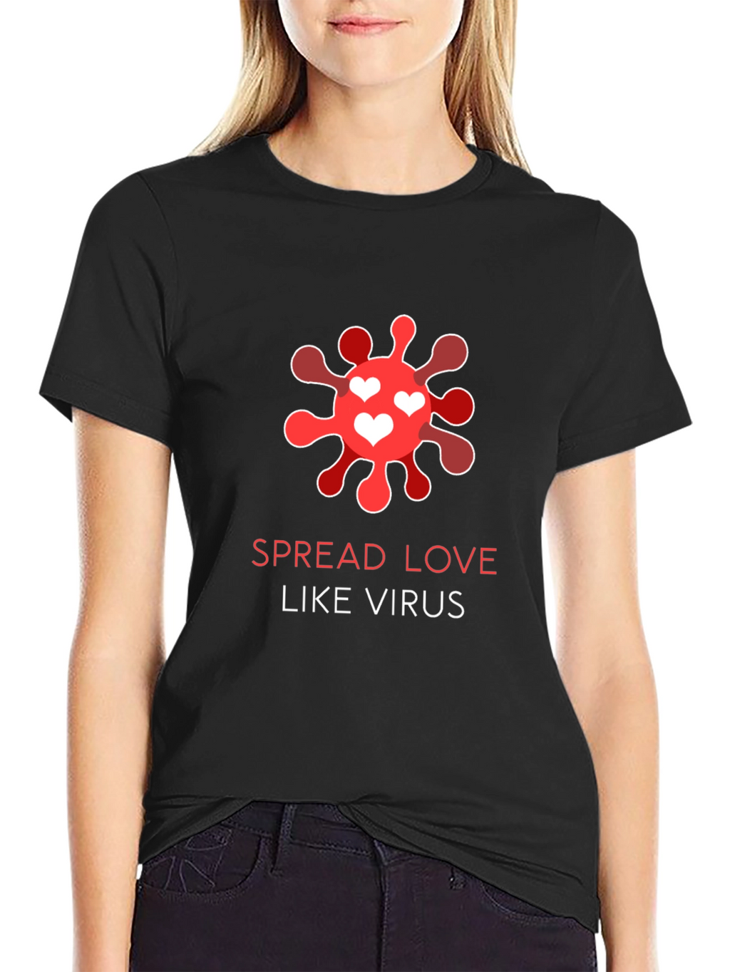 Spread Love Like Virus Black T-Shirt