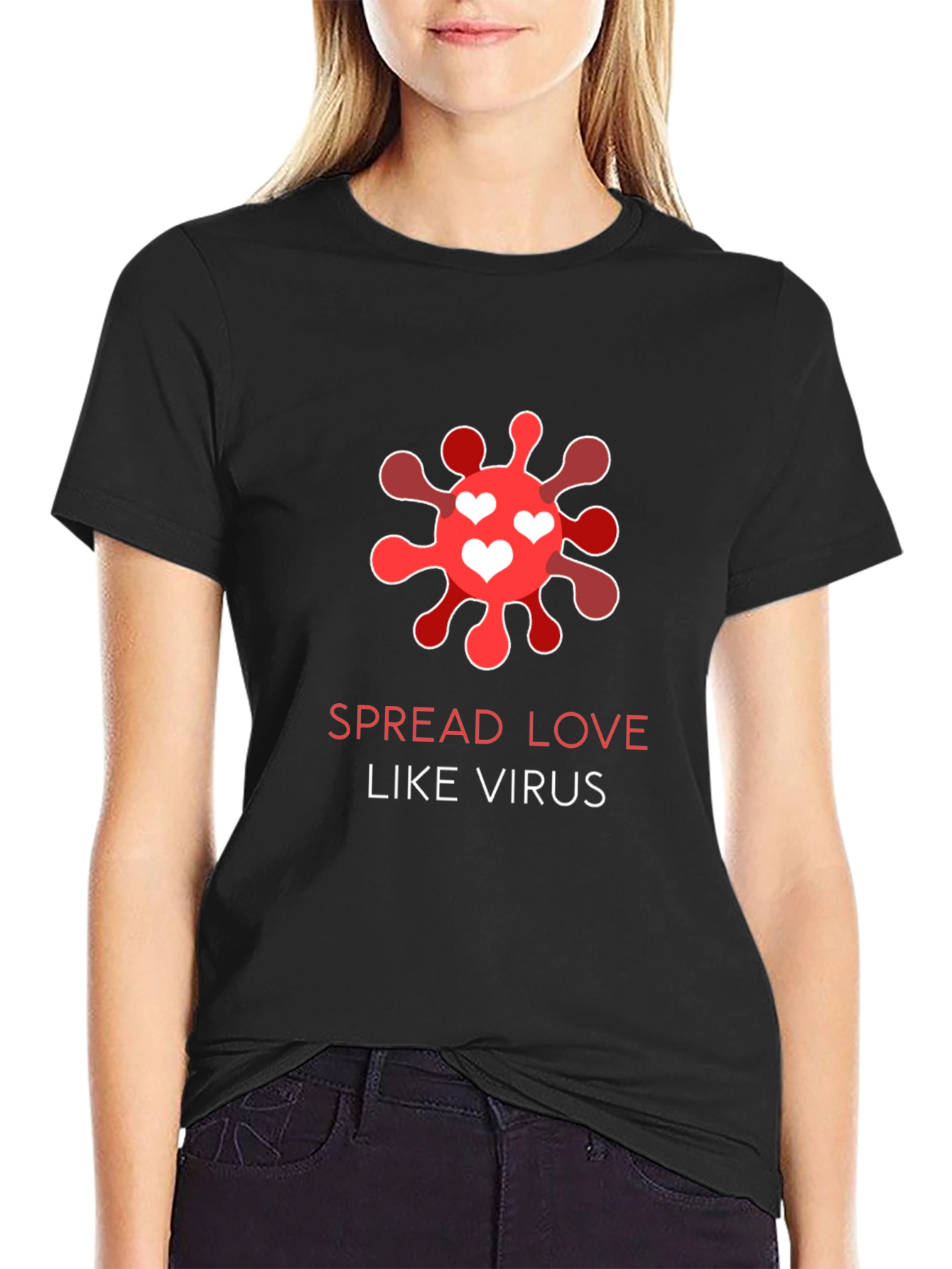 Spread Love Like Virus Black T-Shirt