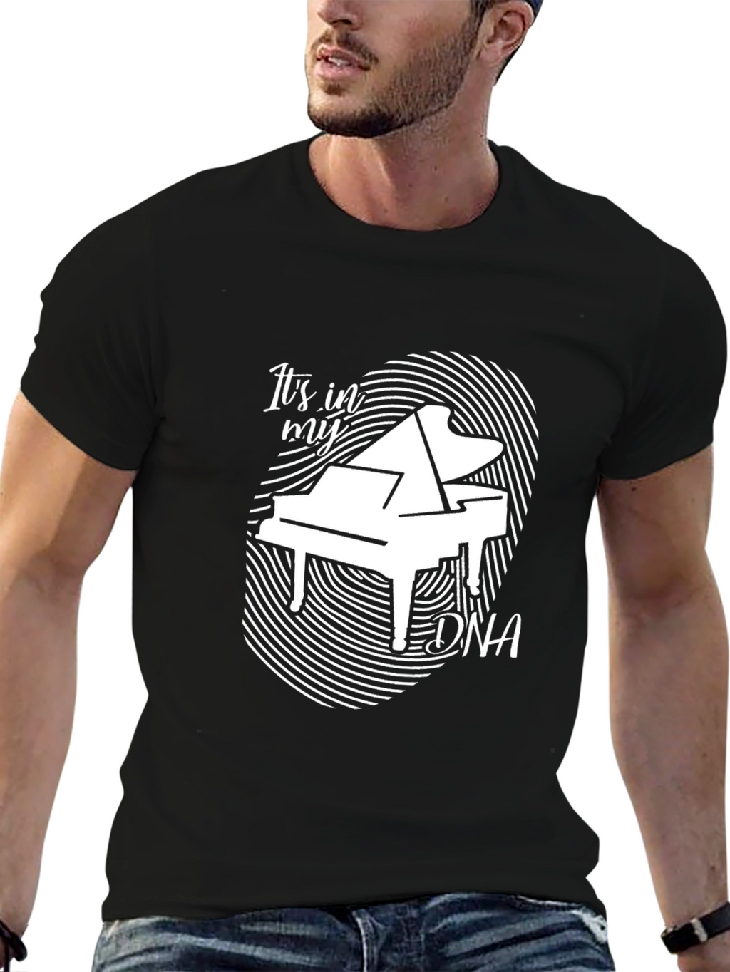 Piano DNA Graphic Tee - Music Lover Shirt