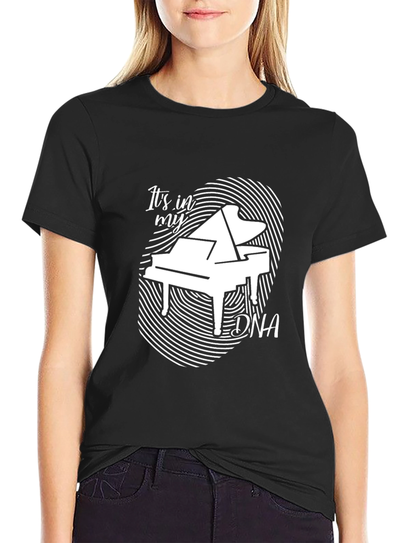 Piano DNA Graphic Tee - Music Lover Shirt