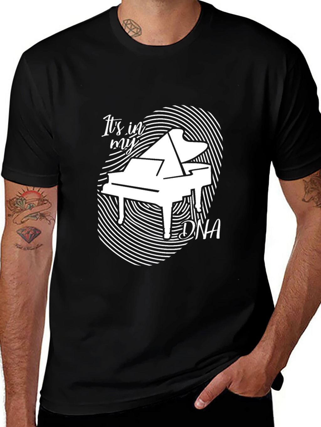 Piano DNA Graphic Tee - Music Lover Shirt