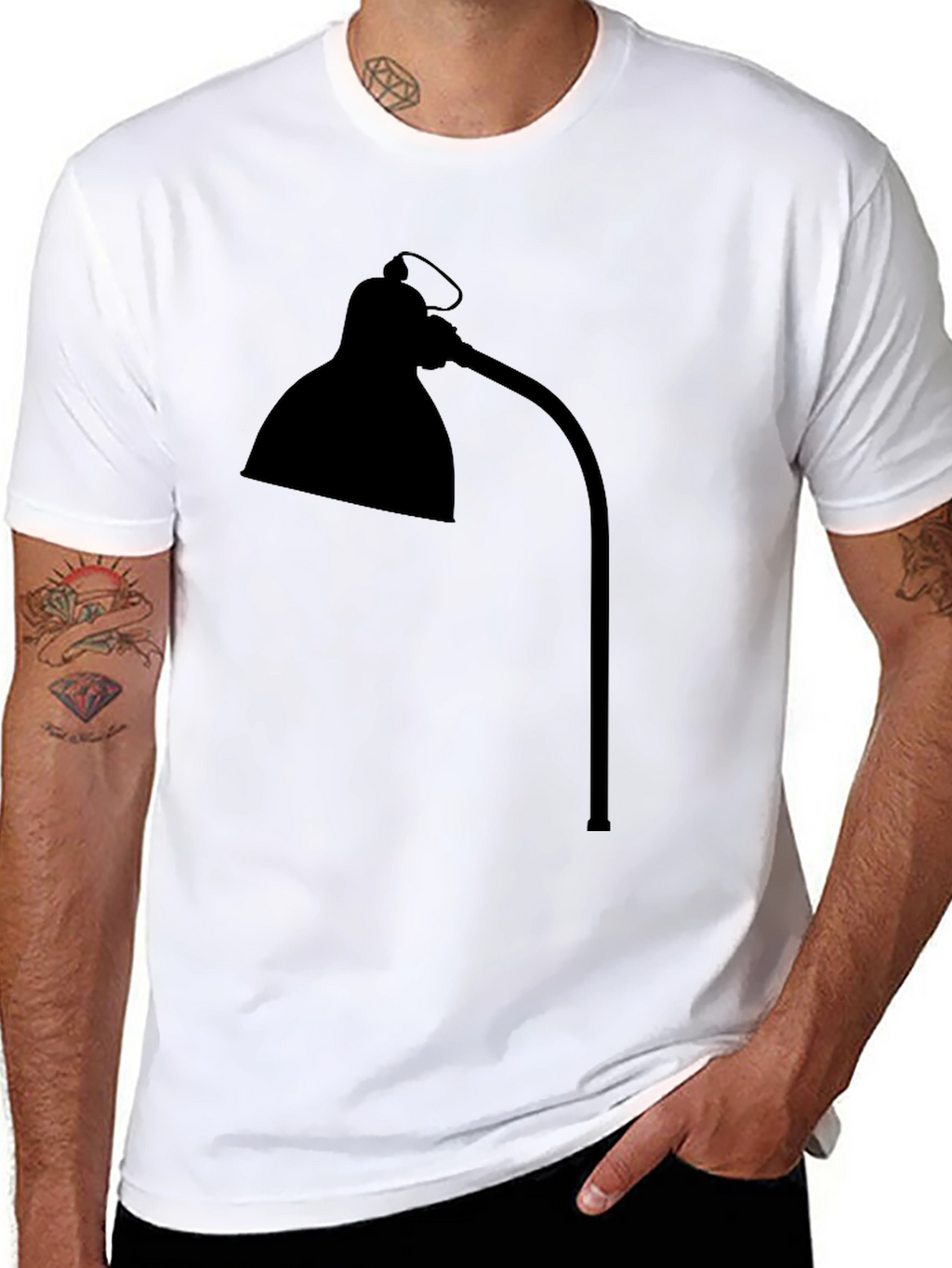 Modern Desk Lamp Tee - Black Graphic T-Shirt