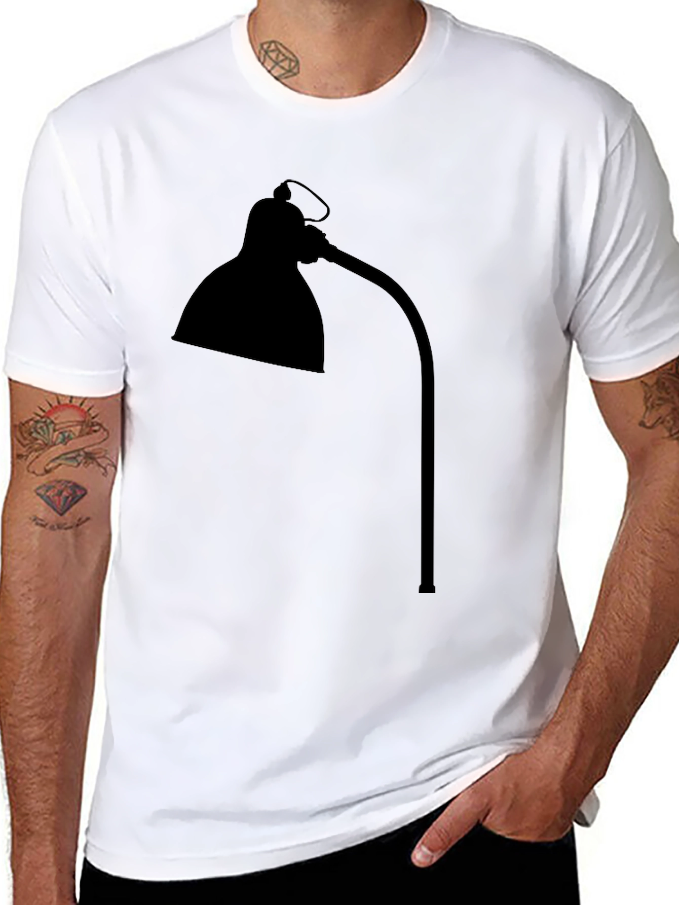 Modern Desk Lamp Tee - Black Graphic T-Shirt