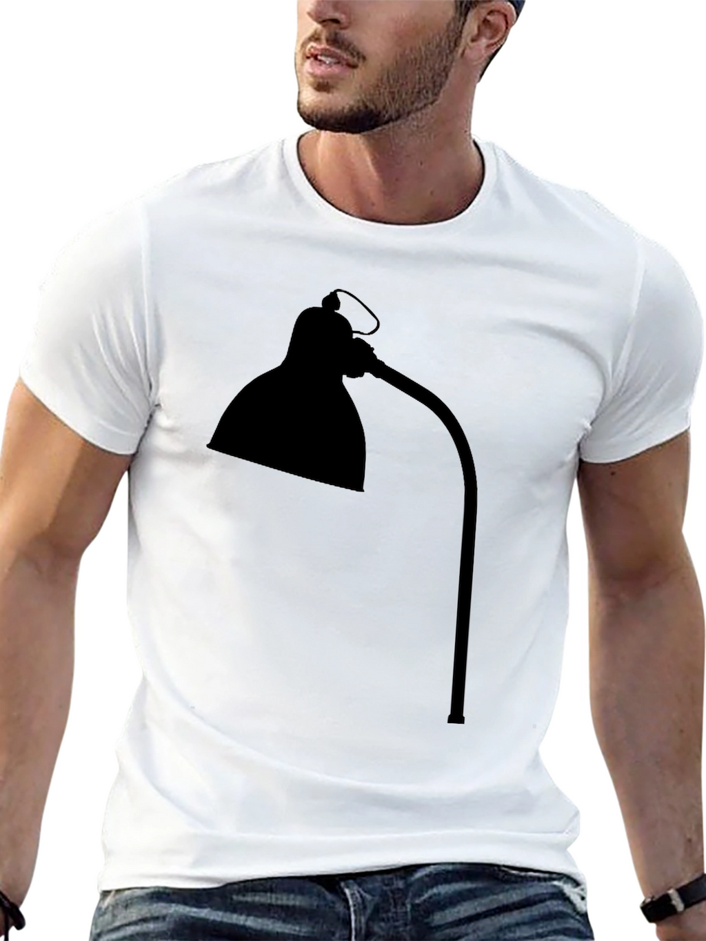 Modern Desk Lamp Tee - Black Graphic T-Shirt