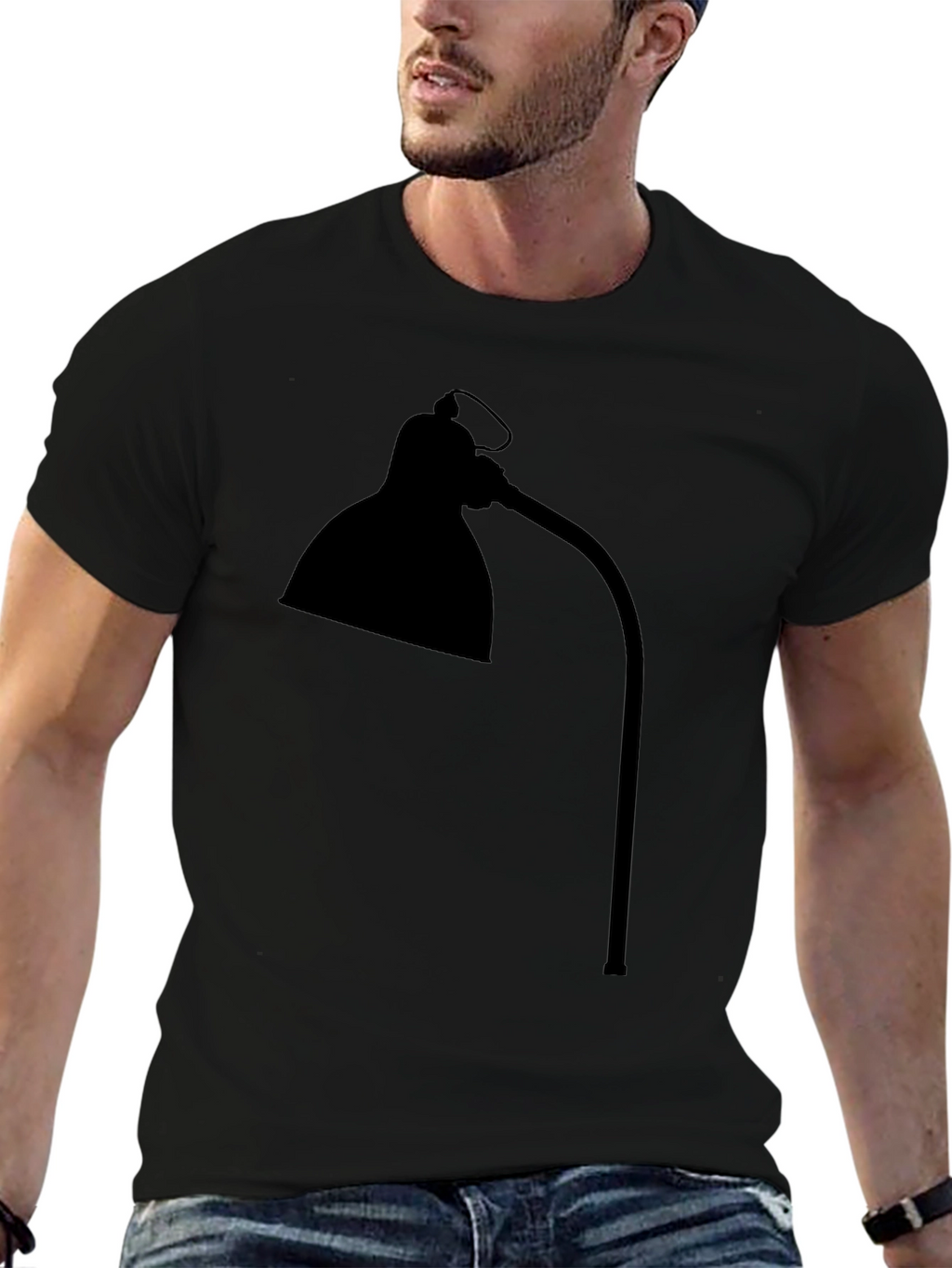Modern Desk Lamp Tee - Black Graphic T-Shirt