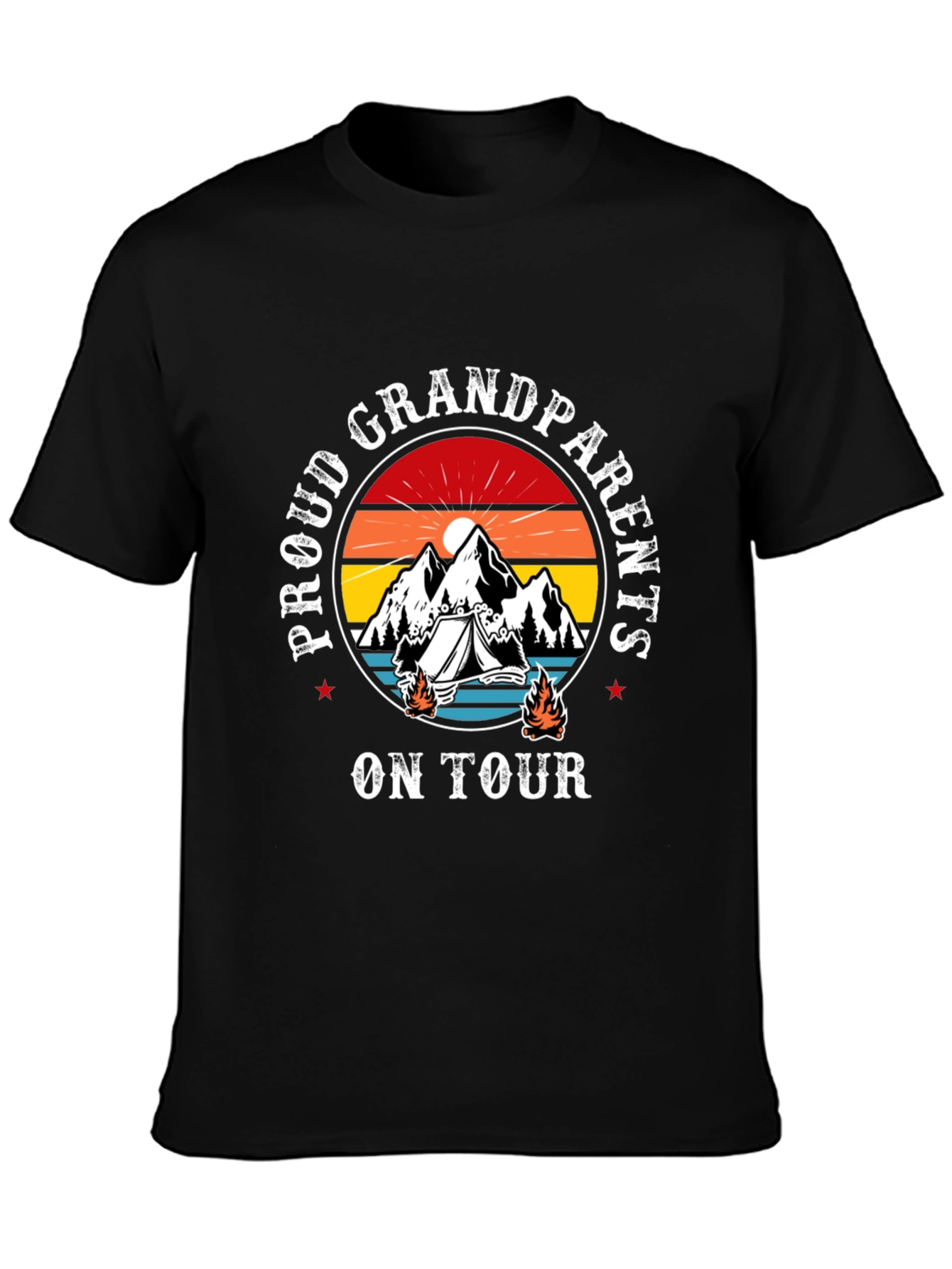 Proud Grandparents On Tour Black T-Shirt