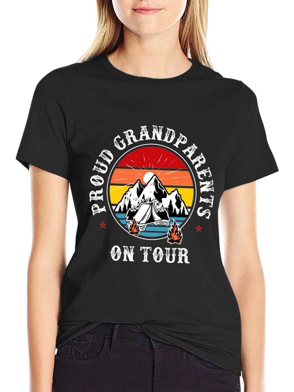 Proud Grandparents On Tour Black T-Shirt