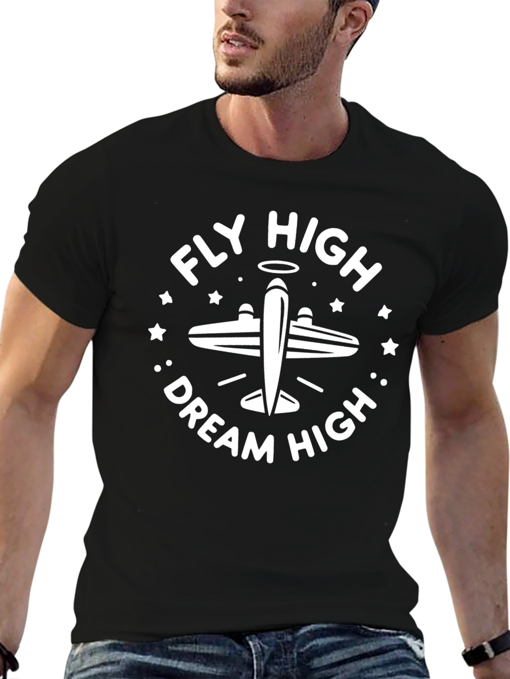 Fly High Dream High Black T-Shirt