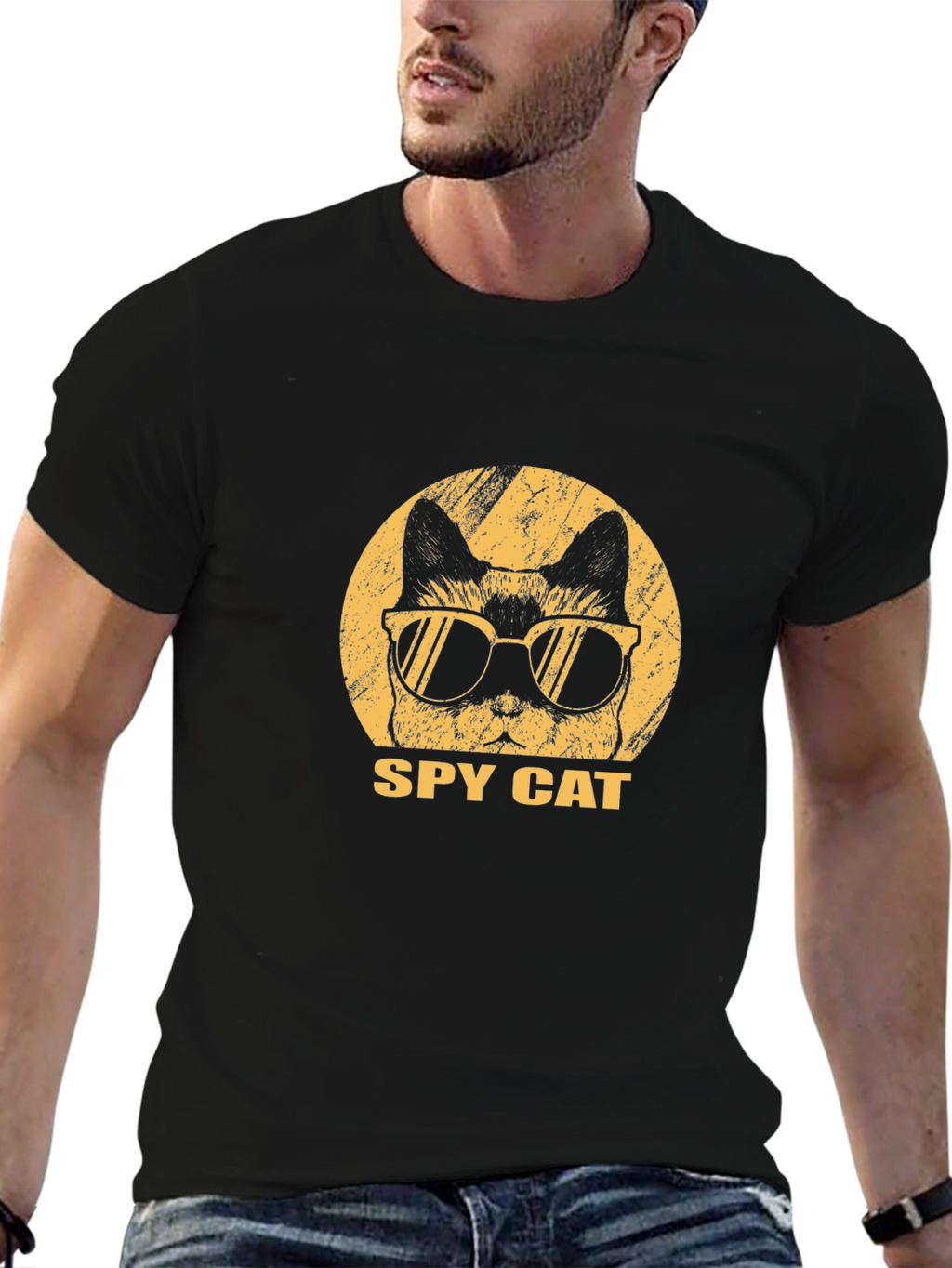 Spy Cat Graphic Tee - Cool Cat Shirt