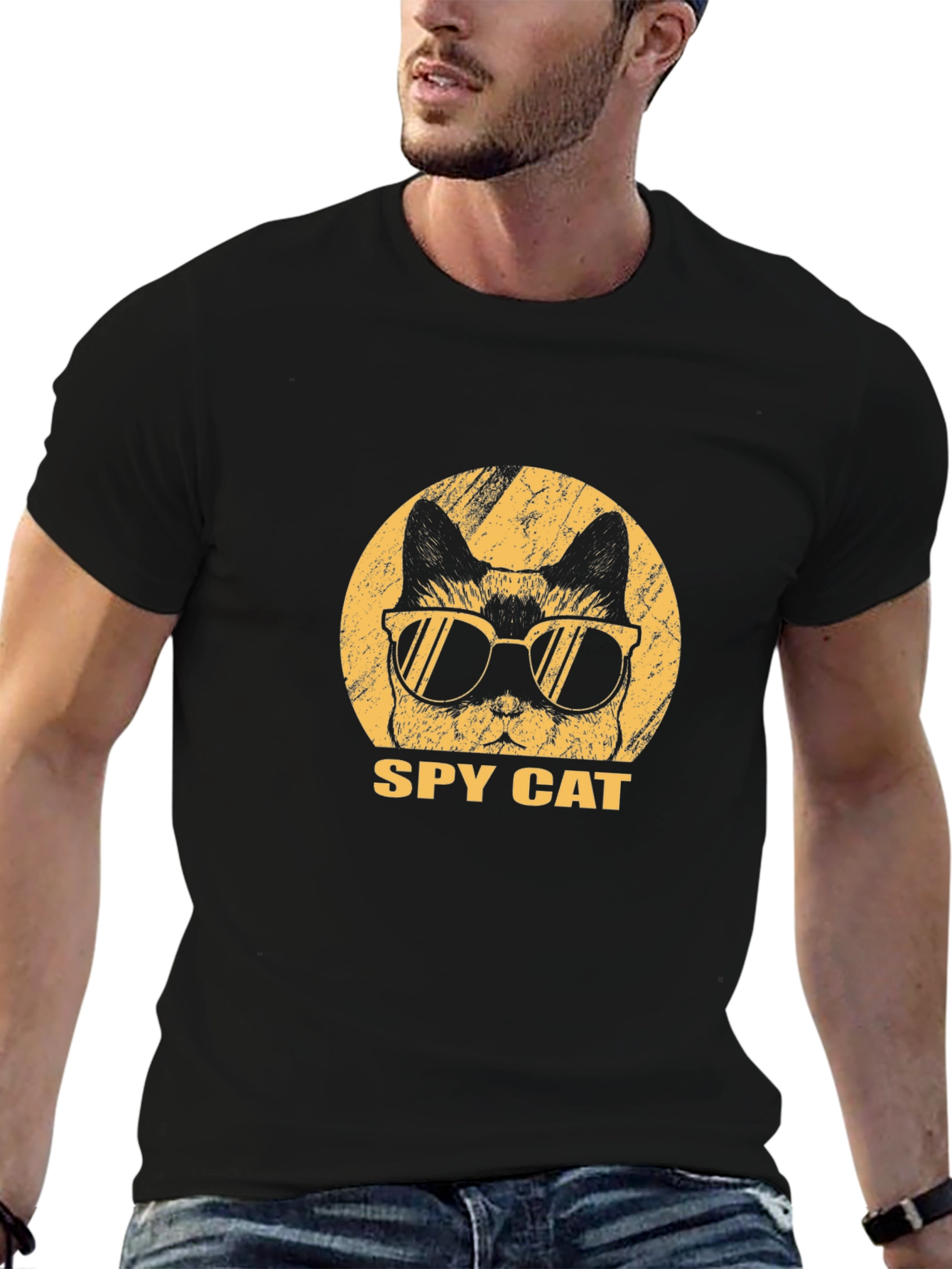 Spy Cat Graphic Tee - Cool Cat Shirt
