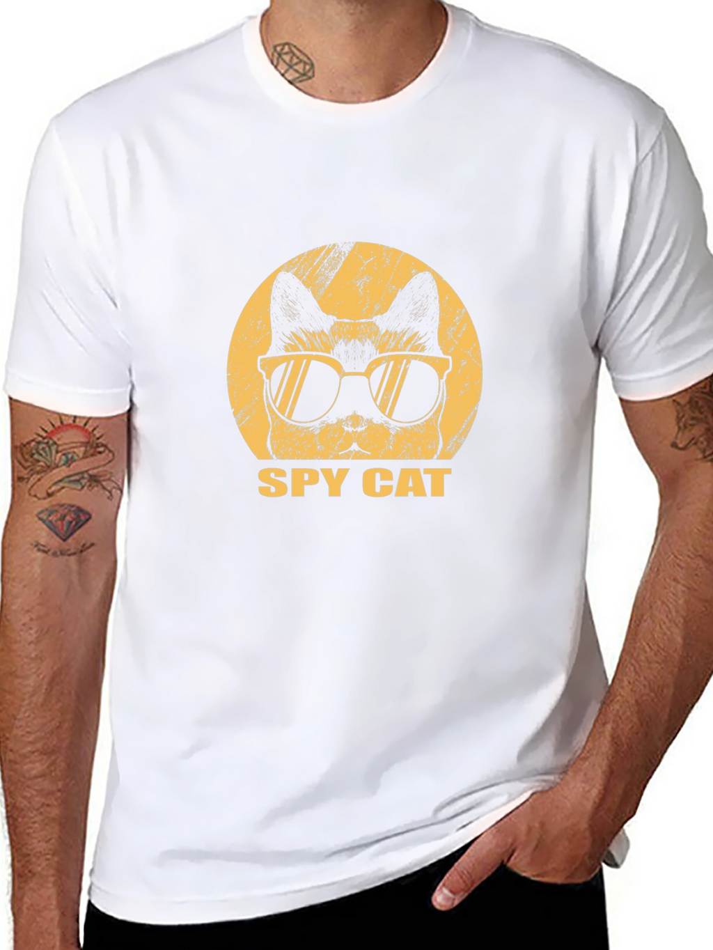 Spy Cat Graphic Tee - Cool Cat Shirt