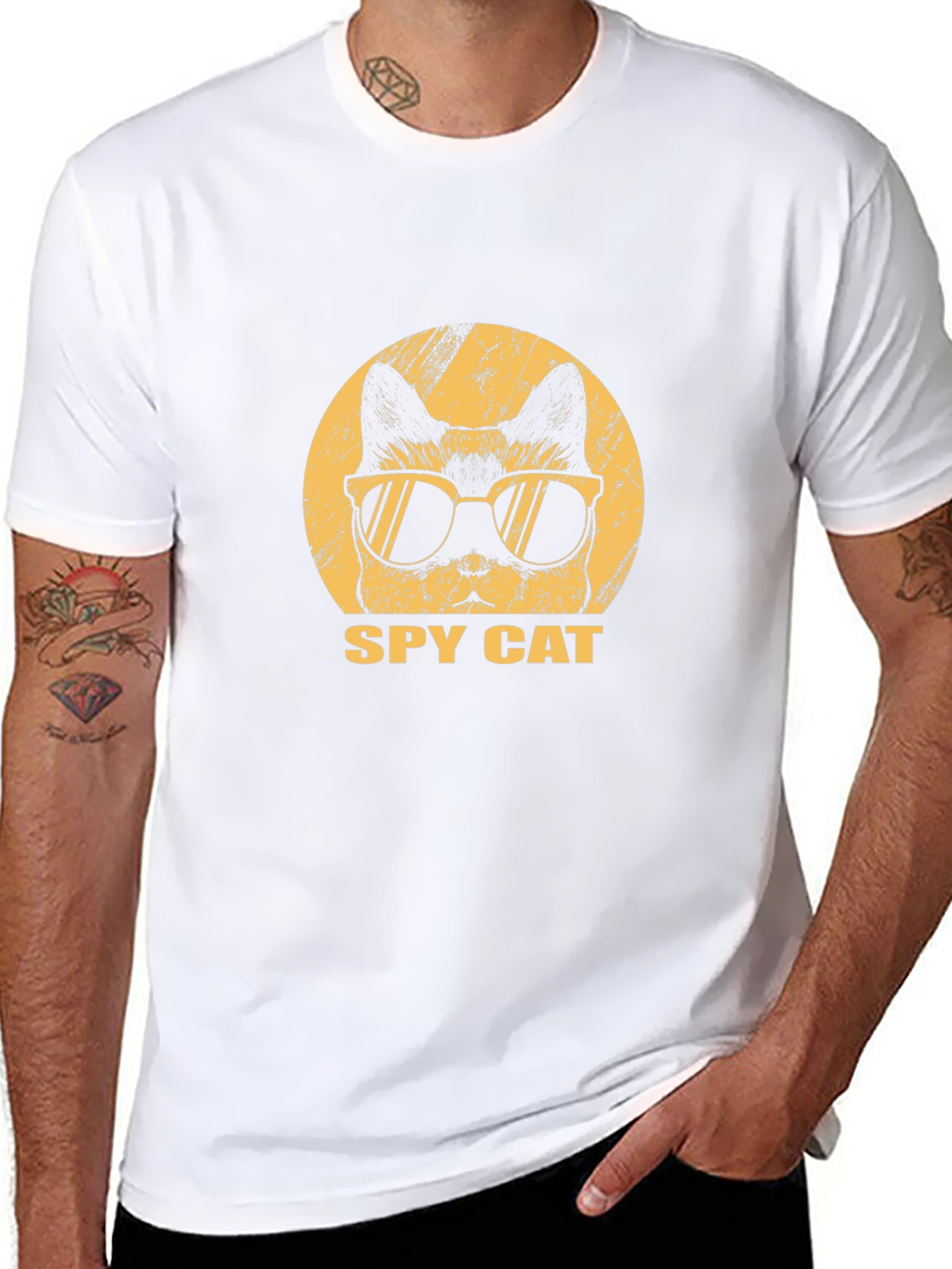 Spy Cat Graphic Tee - Cool Cat Shirt
