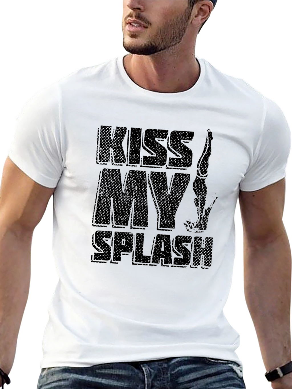 Kiss My Splash Black Graphic Tee