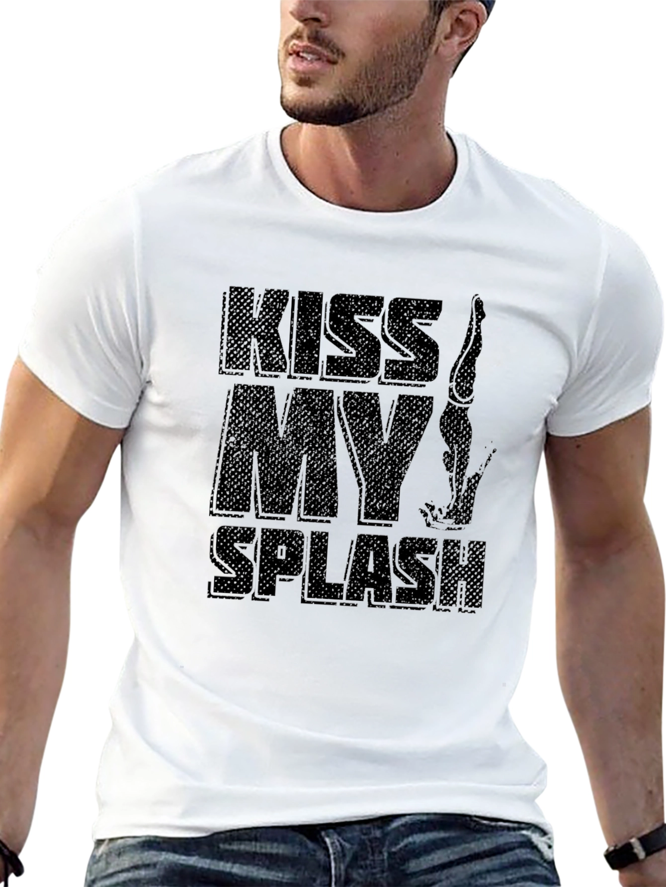 Kiss My Splash Black Graphic Tee