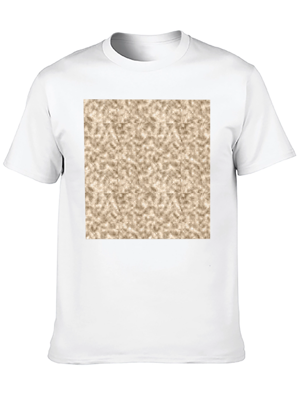 Patterned Print Crew Neck T-Shirt
