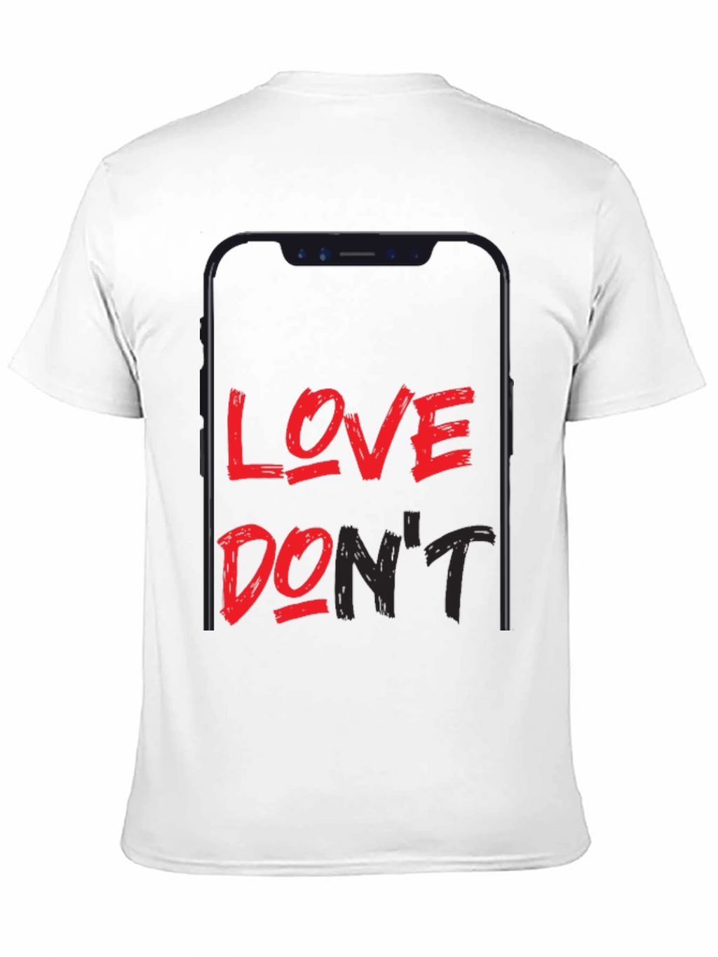 Love Dont Phone Graphic Black T-Shirt
