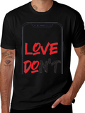 Love Dont Phone Graphic Black T-Shirt