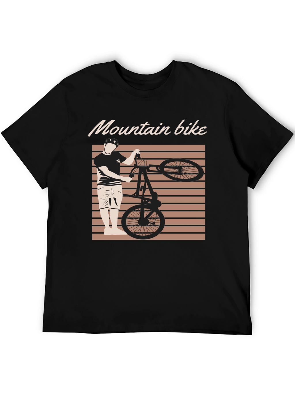 Mountain Bike Graphic Tee - Black Cotton Blend