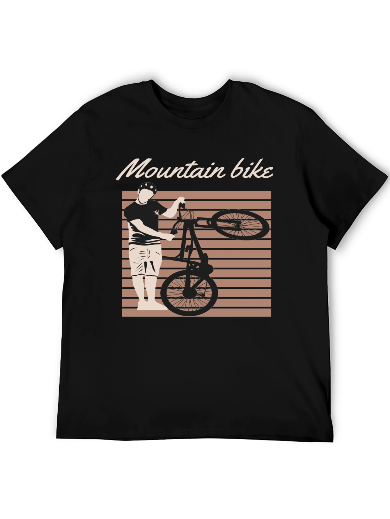 Mountain Bike Graphic Tee - Black Cotton Blend