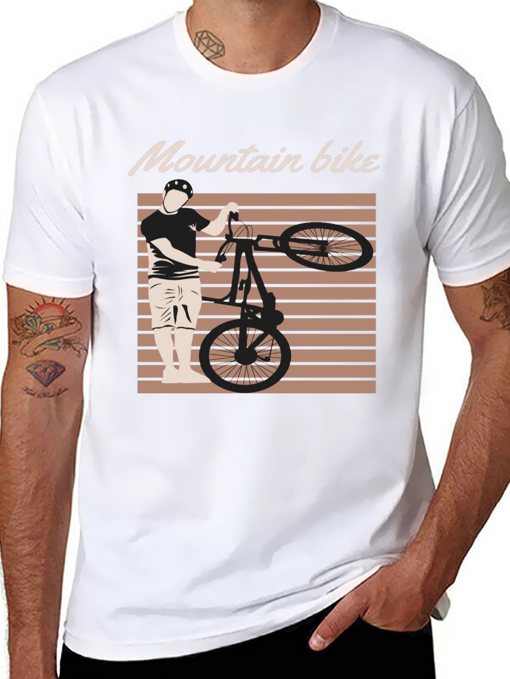 Mountain Bike Graphic Tee - Black Cotton Blend